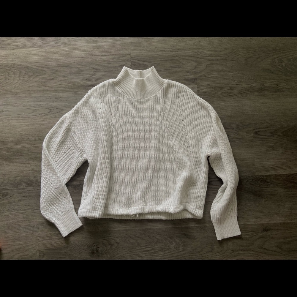 White Kint Mockneck Sweater